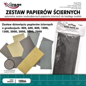   Mirage Hobby 100064 SAND PAPER (9 pcs: 400; 600; 800; 1000; 1500; 2000; 3000; 5000; 7000;) - csiszolópapír-készlet