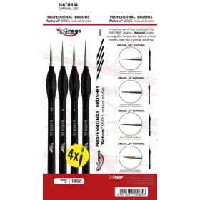   Mirage Hobby 100065 BRUSH OPTIMAL SET of NATURAL [4 x Natural Brush: 00; 0; 1; 2] - ecsetkészlet