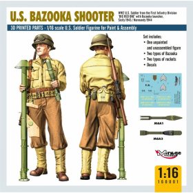   Mirage Hobby 160001 WW2 US BAZOOKA SHOOTER 'Big Red One' (1/16) Figura makett