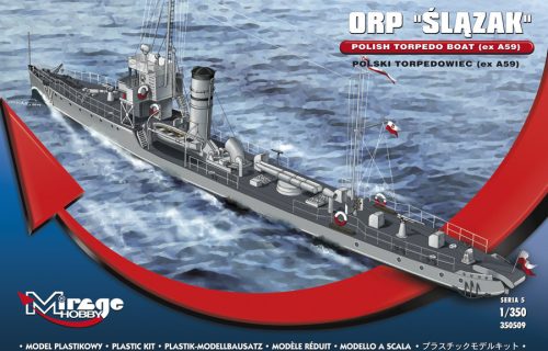 Mirage Hobby 350509 ORP ŚLĄZAK POLISH TORPEDO BOAT (ex German Torpedo-boat A59) (1/350) Hajó makett