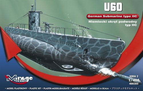 Mirage Hobby 400205 GERMAN U-BOOT U-60 ( type IIC ) (1/400) Tengeralattjáró makett