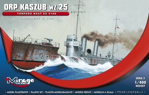 Mirage Hobby 400207 ORP 'KASZUB' – wz.25 - TORPEDO SHIP (1/400) Hajó makett