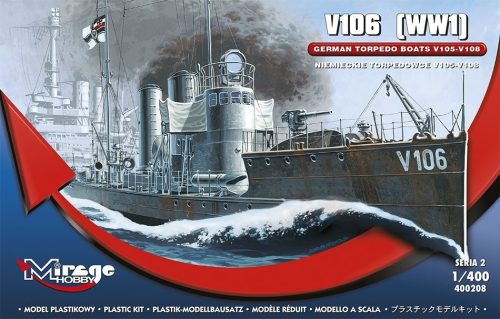 Mirage Hobby 400208 'V 106' German WWI Torpedo Ship (1/400) Hajó makett