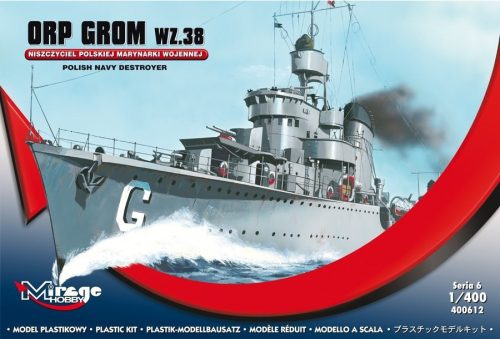 Mirage Hobby 400612 ORP 'GROM' – wz.38  [Polish Destroyer WWII] (1/400) Hajó makett