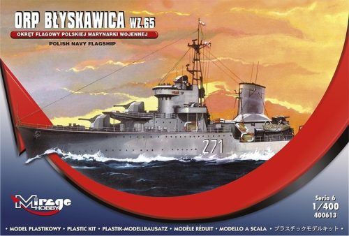 Mirage Hobby 400613 ORP 'BŁYSKAWICA' – wz.65  [Polish Destroyer WWII] (1/400) Hajó makett