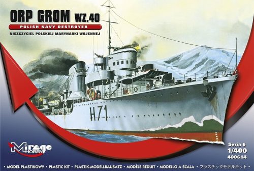 Mirage Hobby 400614 ORP 'GROM' – wz.40  [Polish Destroyer WWII] (1/400) Hajó makett