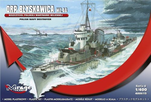 Mirage Hobby 400615 ORP 'BŁYSKAWICA' – wz.44  [Polish Destroyer WWII] (1/400) Hajó makett