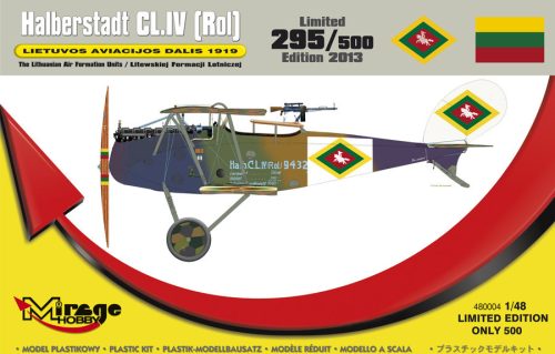 Mirage Hobby 480004 "Halberstadt CL.IV (Rol) 'LIETUVOS AVIACIJOS DALIS 1919' The Lithuanian Air Formation Units [Limited Edition – ONLY 500 numbered boxes]" (1/48) Repülőgép makett