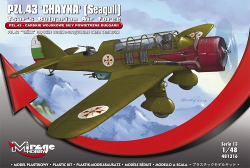 Mirage Hobby 481316 PZL.43 'CHAYKA' (Seagull) Tsar’s Bulgarian Air Force (1/48) Repülőgép makett