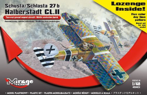 Mirage Hobby 481401 Schusta/Schlasta 27b Halberstadt CL.II  (Lozenge five color, day time pattern decals Inside!) (1/48) Repülőgép makett