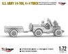 Mirage Hobby 720012 WW2 U.S. Army Truck, 1⁄4‑ton, 4×4, Command Reconnaissance Car (MB 42/43 production) with T3 Trailer (1/72) Jármű makett