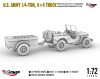 Mirage Hobby 720012 WW2 U.S. Army Truck, 1⁄4‑ton, 4×4, Command Reconnaissance Car (MB 42/43 production) with T3 Trailer (1/72) Jármű makett