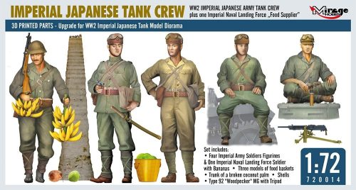 Mirage Hobby 720014 WW2 IMPERIAL JAPANESE ARMY TANK CREW (1/72) Figura makett