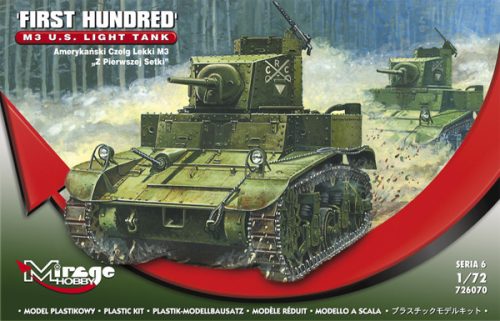 Mirage Hobby 726070 M3 US Light Tank 'First Hundred' (1/72) Harcjármű makett