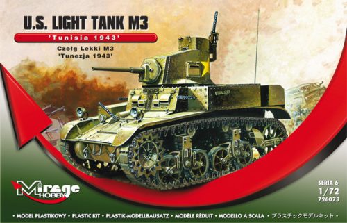 Mirage Hobby 726073 U.S. Light Tank M3 'TUNISIA 1943' (1/72) Harcjármű makett