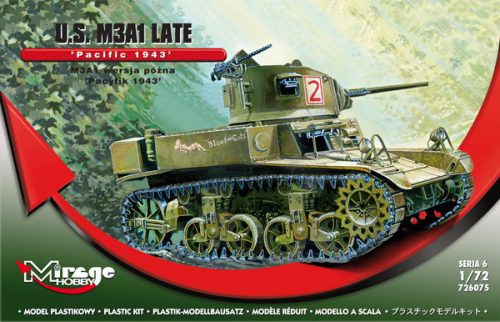 Mirage Hobby 726075 M3A1 LATE U.S. Light Tank 'PACIFIC 1943' (1/72) Harcjármű makett