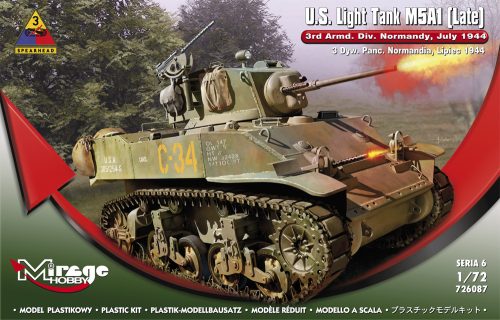 Mirage Hobby 726087 U.S. Light Tank M5A1 (Late) '3rd Armd. Div. Normandy, July 1944' (1/72) Harcjármű makett