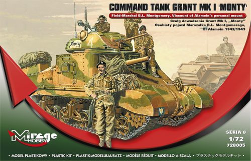 Mirage Hobby 728005 Command Tank Grant Mk.I 'MONTY' [Field-Marshal B.L. Montgomery, Viscount of Alamein's personal mount] (1/72) Harcjármű makett