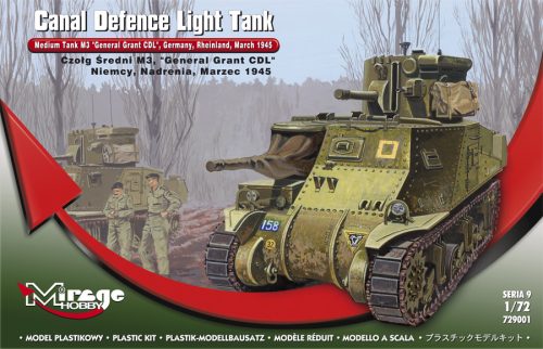 Mirage Hobby 729001 Medium Tank M3 'General Grant' - 'Canal Defence Light', late version, Germany, Rheinland, March 1945 (1/72) Harcjármű makett