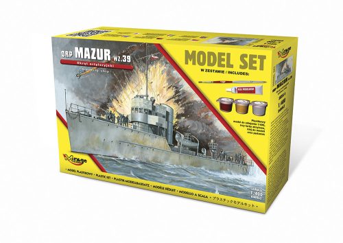 Mirage Hobby 840062 [MODEL SET] ORP 'MAZUR' 1939 [the Gunnery Ship] (1/400) Hajó makett