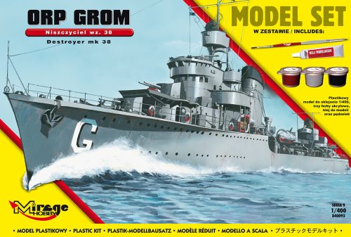 Mirage Hobby 840093 [MODEL SET] ORP 'GROM' – wz.38  [Polish Destroyer WWII] (1/400) Hajó makett