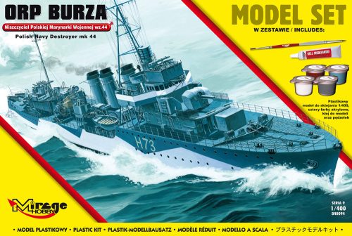 Mirage Hobby 840094 [MODEL SET] ORP 'BURZA' – wz.44  [Polish Destroyer WWII] (1/400) Hajó makett