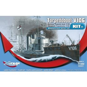   Mirage Hobby 900001 [PROFI SET] German Torpedoboot V106  [plastic model kit; Photoetched Parts] (1/400) Hajó makett
