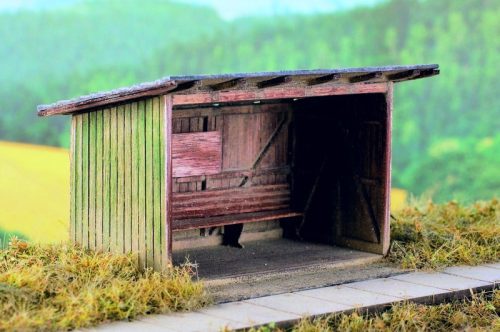 Model Scene 96502 Wooden Passenger Shelter (kit) 1:160 - Fa esőbeálló (N) - építőkészlet