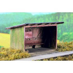   Model Scene 98502 Wooden Passenger Shelter (kit) 1:87 - Fa esőbeálló (H0) - építőkészlet