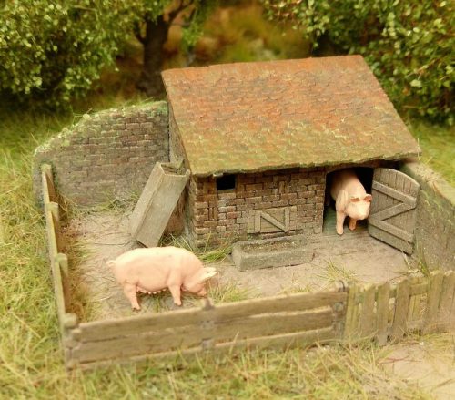 Model Scene 98519 Pig House (kit) 1:87 - Disznóól (H0) - építőkészlet