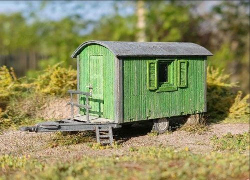 Model Scene 98534 Old wooden caravan 1:87 (kit) - Építkezési lakókocsi (H0)