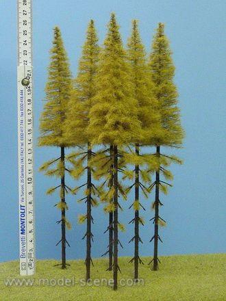 Model Scene MK254 Larch with trunk - autumn 230-270 mm (5x) - Magasnövésű fenyőfa, őszi, 230-270 mm (5 db)