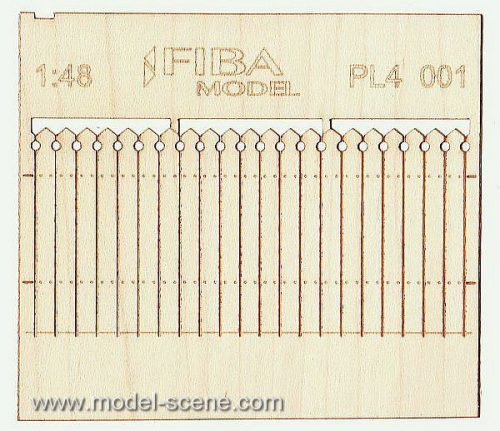 Model Scene PL4-001 Wooden fence 1:48 - type 1 - Deszkakerítés 1/48
