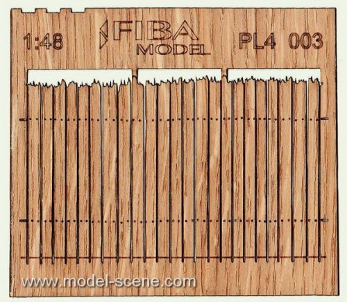 Model Scene PL4-003 Wooden fence 1:48 - type 3 - Deszkakerítés 1/48