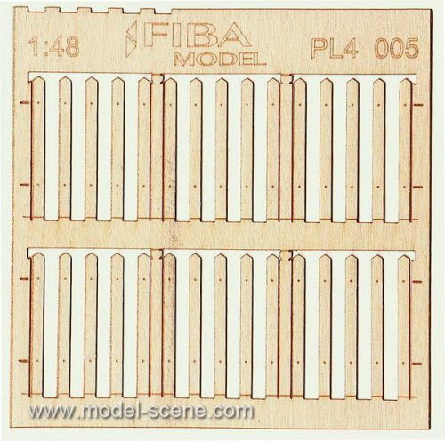 Model Scene PL4-005 Wooden fence 1:48 - type 5 - Deszkakerítés 1/48