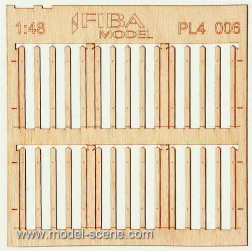 Model Scene PL4-006 Wooden fence 1:48 - type 6 - Deszkakerítés 1/48