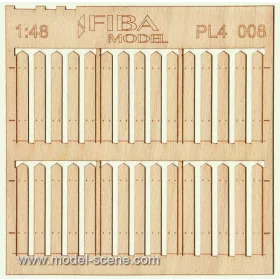   Model Scene PL4-008 Wooden fence 1:48 - type 8 - Deszkakerítés 1/48