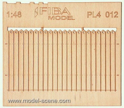 Model Scene PL4-012 Wooden fence 1:48 - type 12 - Deszkakerítés 1/48