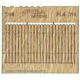   Model Scene PL4-014 Wooden fence 1:48 - type 14 - Deszkakerítés 1/48