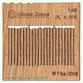   Model Scene PL4-016 Wooden fence 1:48 - type 16 - Deszkakerítés 1/48