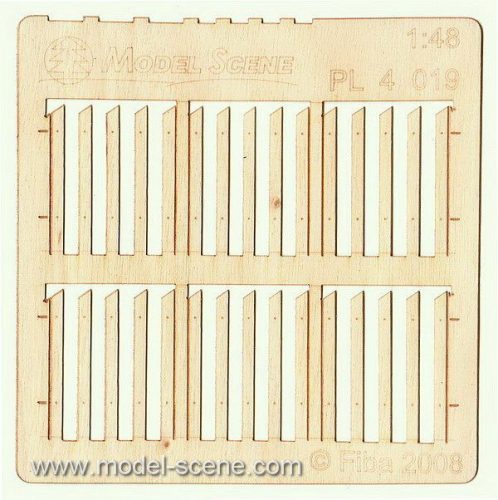 Model Scene PL4-019 Wooden fence 1:48 - type 19 - Deszkakerítés 1/48