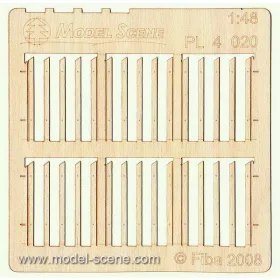   Model Scene PL4-020 Wooden fence 1:48 - type 20 - Deszkakerítés 1/48