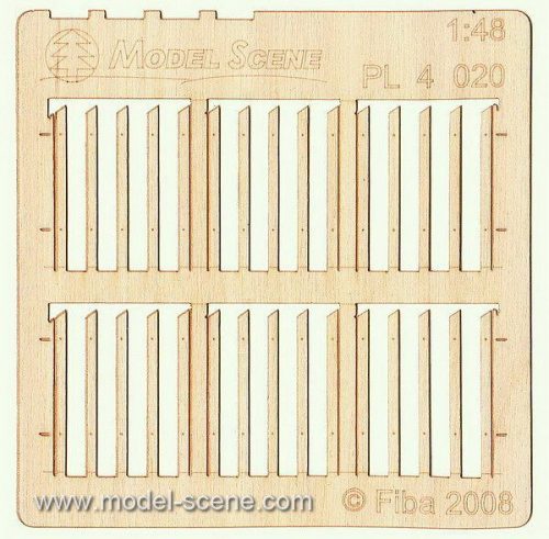 Model Scene PL4-020 Wooden fence 1:48 - type 20 - Deszkakerítés 1/48