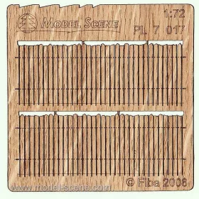   Model Scene PL7-017 Wooden fence 1:72 - type 17 - Deszkakerítés 1/72