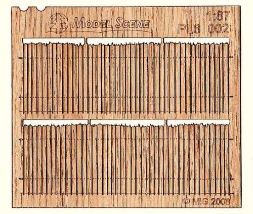Model Scene PL8-002 Wooden fence 1:87 - type 2 - Deszkakerítés (H0)