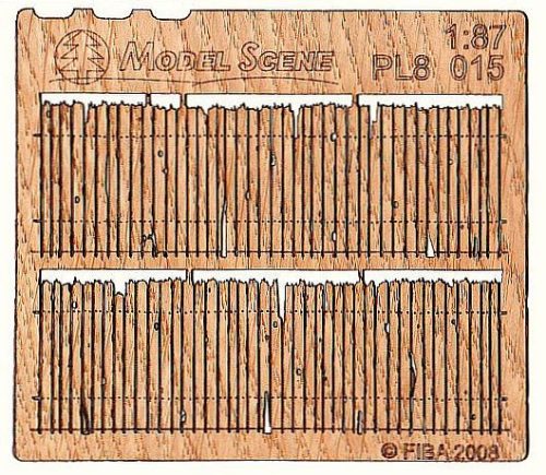 Model Scene PL8-015 Wooden fence 1:87 - type 15 - Deszkakerítés (H0)