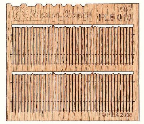 Model Scene PL8-016 Wooden fence 1:87 - type 16 - Deszkakerítés (H0)