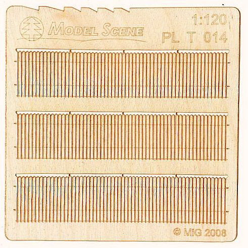 Model Scene PLT-014 Wooden fence 1:120 - type 14 - Deszkakerítés (TT)