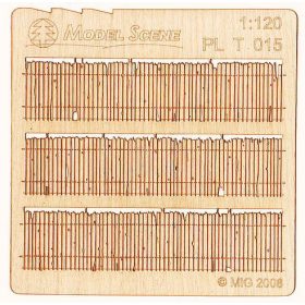   Model Scene PLT-015 Wooden fence 1:120 - type 15 - Deszkakerítés (TT)