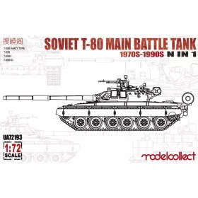   Modelcollect UA72193 Soviet T-80 Main Battle Tank 1970s-1990s 4 in 1 1/72 harckocsi makett